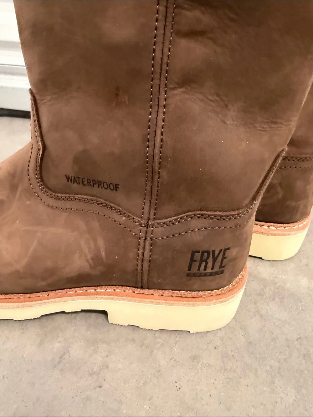 Frye Men's Brown Leather Waterproof Work Boots